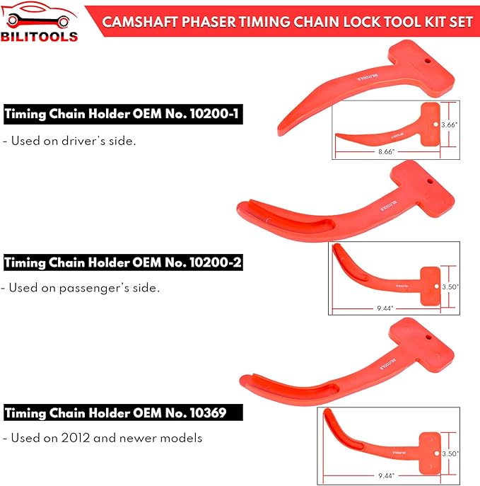 BILITOOLS 3.6 Pentastar Timing Tool Kit-Cam Phaser Locking Tool Kit for 3.6L VVT Engine Compatible with Chrysler Dodge Ram Jeep Grand Cherokee Wrangler, Replaces 10200A 10202A 10369A