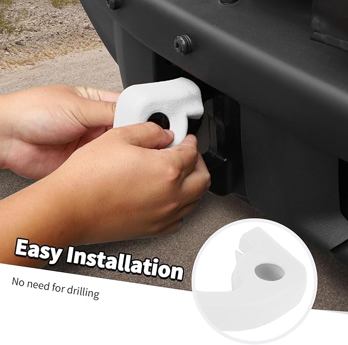 Jimen Fit for Ford Bronco 2021-2024, 2PCS Front Bumper Tow Hook Covers Protector Exterior Accessories (White)