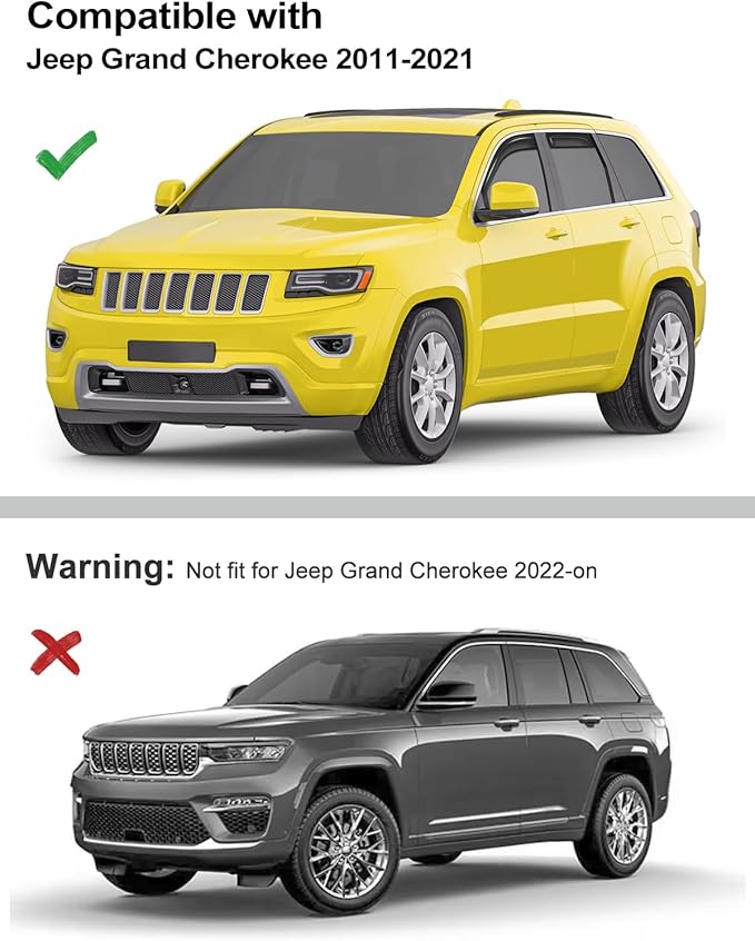 in-Channel Window Rain Guards Fit for Jeep Grand Cherokee 2011-2021 Limited Extra Durable Rain Guards Side Window Visors Deflectors Vent Visors Vent Shades Car Accessories -4 pcs