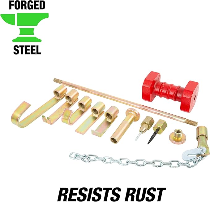 OEMTOOLS 25922 Dent Puller Kit, 10-Piece Drop Forged Steel Dent Removal Kit For Cars, Includes 12 lb. Slide Hammer, Hooks, Drivers, Fasteners, And Tools