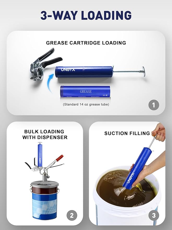 Pistol Grip Grease Gun, Heavy Duty 14oz Grease Gun Kit, Professional Mini Grease Gun, Small Grease Guns for Industrial & Automotive Use (6000 PSI)