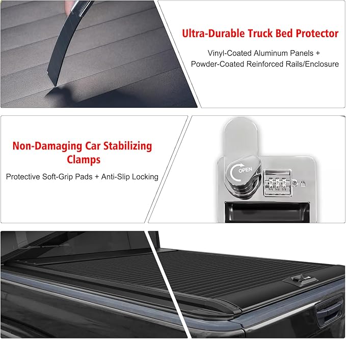 4.6FT Retractable Truck Bed Tonneau Cover for 2022-2025 Ford Maverick Aluminum
