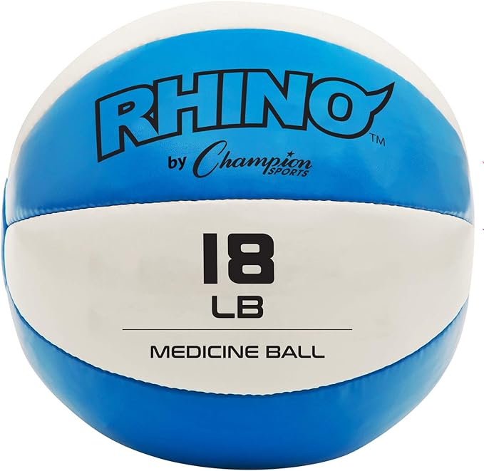 Champion Sports Exercise Medicine Balls, Leather with No-Slip Grip - Weighted Med Ball Set for Weight Training, Stability, Plyometrics, Cross Training, Core Strength - Multiple Styles