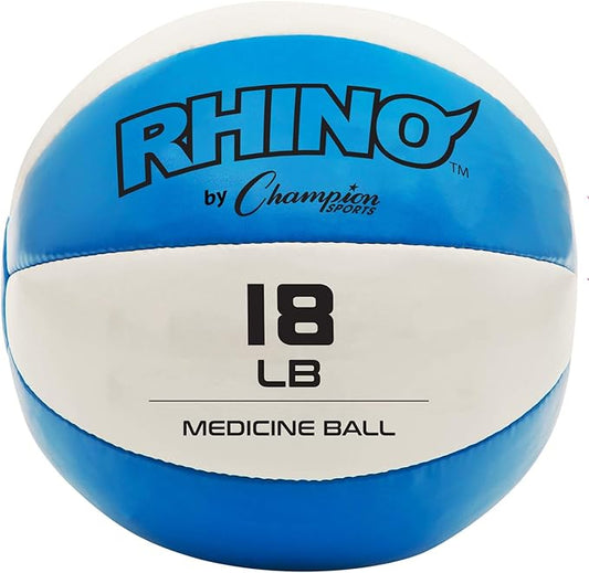 Champion Sports Exercise Medicine Balls, Leather with No-Slip Grip - Weighted Med Ball Set for Weight Training, Stability, Plyometrics, Cross Training, Core Strength - Multiple Styles