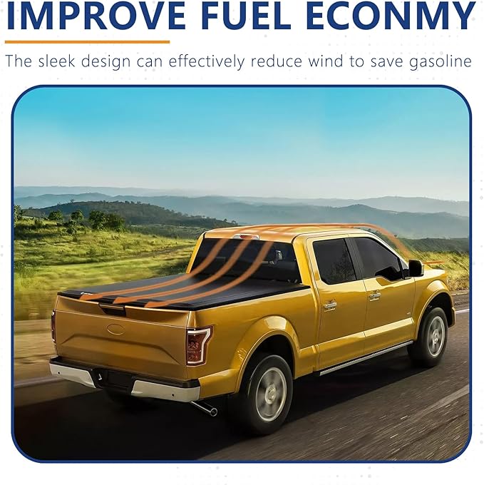 PENSUN Soft Tri-fold Truck Bed Tonneau Cover Compatible with 2009-2014 Ford F150 Bed Cover 6.5FT Bed