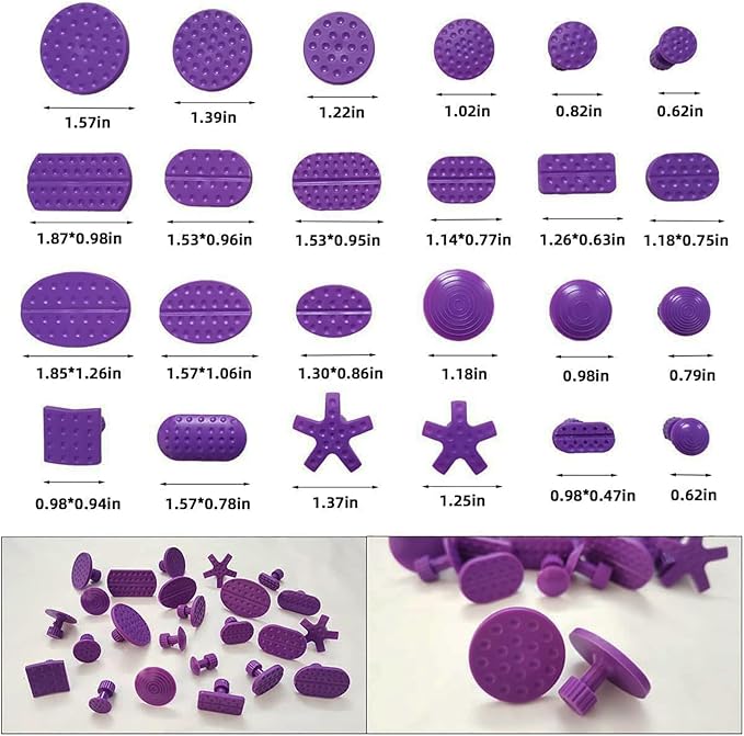 Gold Lifter Toools Kit,Auto Dent Puller Kit,Car Bodywork Door Dings Remover,Paintless Large & Small Ding Hail Dent Removal Tools with Toolbox (XB84)