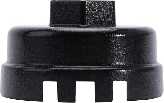 64mm 14 Flutes/6 Slots Oil Filter Cap Wrench Removal Tool Socket Compatible with Toyota, Lexus, Prius, and Scion Vehicles Equipped with 1.8L 4-Cylinder engines, Black Heavy-Duty Aluminum