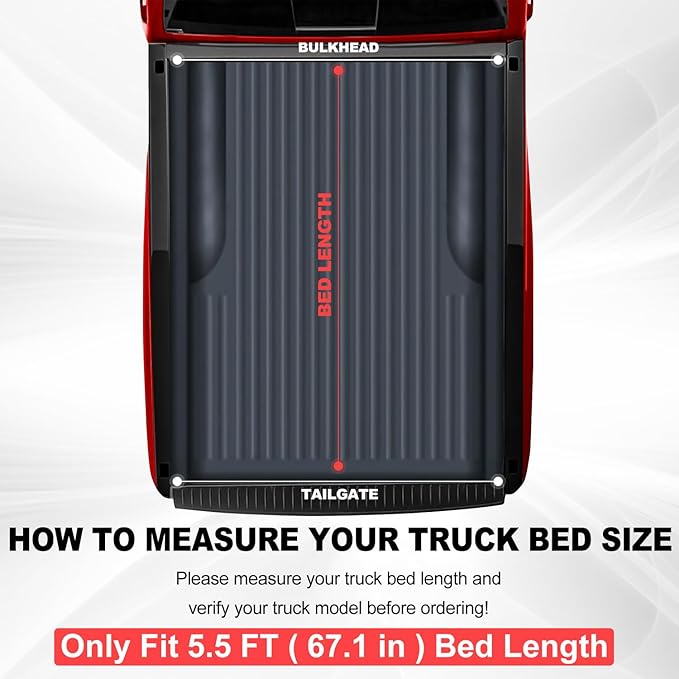 FASTFIT HTL Low-Profile Hard Tri-Fold Tonneau Cover for 2015-2025 F-150, 5.5' (67.1in) Truck Bed