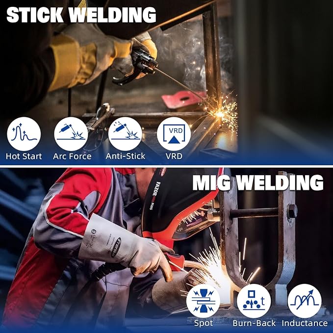 BILT HARD Aluminum 250A MIG Welder, Gas MIG/Flux Core MIG/Lift TIG/Stick/Spot Welding/Spool Gun Compatible 6-in-1 Welding Machine, 110V/220V Multi-Process Welder w/LED Display, IGBT Inverter