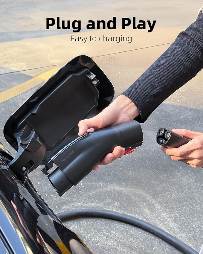 for Tesla to J1772 Charger Adapter, Max 60A 250V for NACS to J1772 Electric Vehicles Charging Adapter Compatible with Tesla Mobile Charger, High Powered Connectors, Destination (Black)