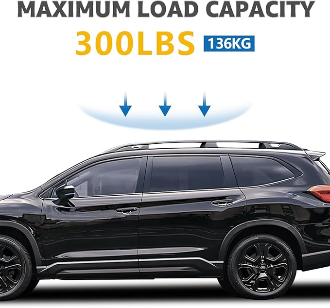 Roof Rack Cross Bars Compatible with Subaru Ascent 2019-2025, Adjustable Aluminum Heavy Duty 300 LBS Anti-Theft Lock Cargo Carrier Rooftop Crossbar Accessories for Bike, Basket, Snowboard, Luggage
