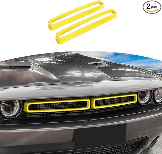for Challenger Grille Insets Trim Cover Fit for Dodge Challenger 2015-2023 Yellow Exterior Accessories 2pcs