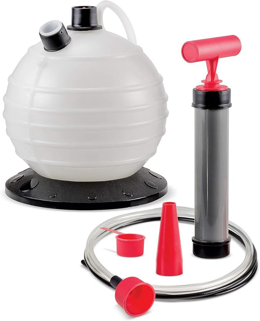 Powerbuilt Oil and Fluid Extractor 6.3 Quart (6 Liter), Manual Liquid Pump Extract and Transfer, Automotive, Engine, Transmission, Radiator, 647570