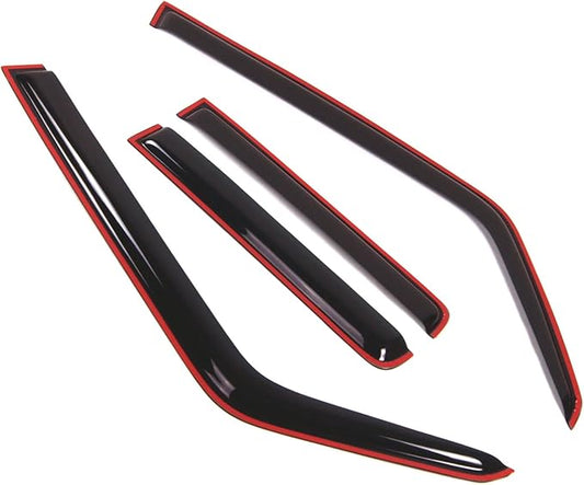 Tuningpros WD2-267i Dark Smoke 4 Pcs Set Window Visor (in-Channel) Deflector Rain Guard Compatible with 2006-2010 Jeep Commander
