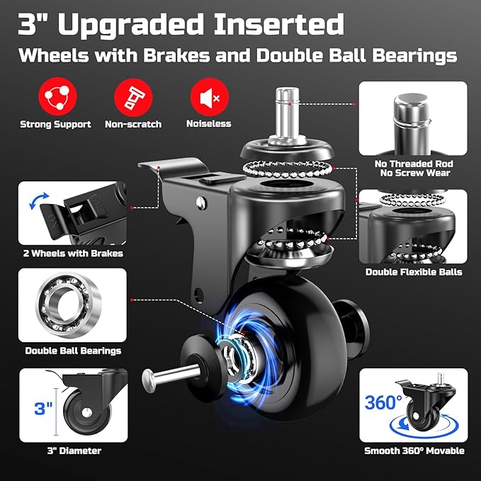 Rolling Shop Stool for Garage with Casters, DO02-Adjustable Height 360° Swivel Shop Seat with Tool Tray Storage, 330 LBS Capacity Padded Mechanic Stool, Magnetic Tool Hold, Heavy Duty, Red