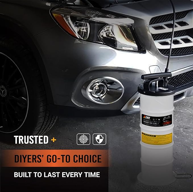 EWK 6.5L Manual Oil Extractor Pump for Oil Change, Fluid Evacuators for Cars, Boats, Jet Skies, Lawnmowers, Quick Oil Drain in 10 Pumps