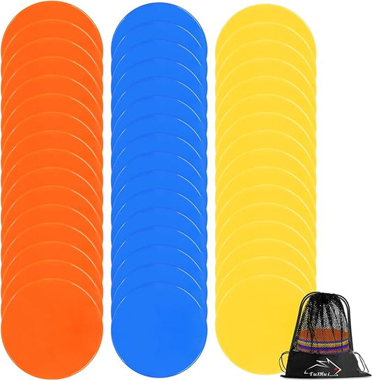 Spot Markers Rubber Floor Dots 9inch Non Slip Agility Dots Flat Cones for Kids Sports Soccer Basketball Training, Gym Training, Preschool Kindergarten Classroom