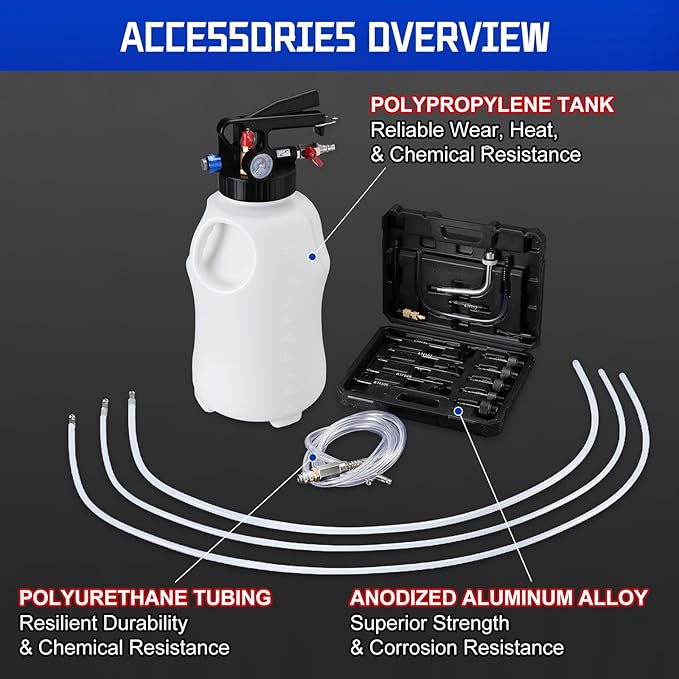 Oil Extractor Pump and Dispenser Tool Kit - 10L Transmission Fluid Transfer Pump with 15 AFT Adapters & 3 Hoses, 2.6 Gal 2 Way Vacuum Fluid Transmission Oil Pump for Automotive Oil Filling System