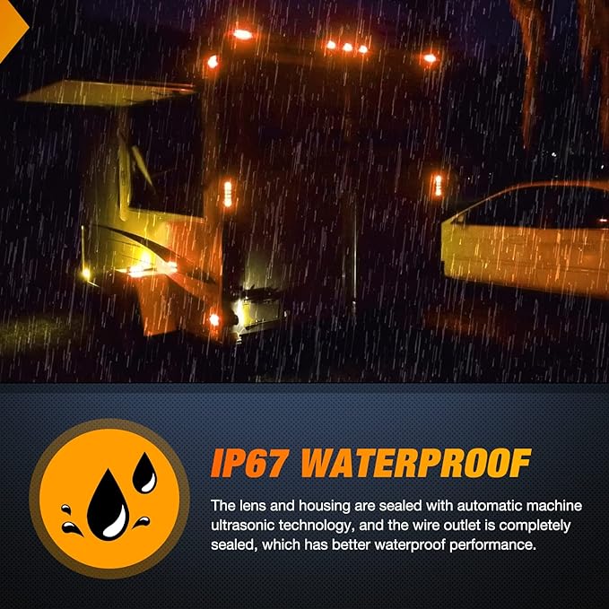 Nilight 6 Inch Oval Red White Amber LED Trailer Tail Light 6PCS Waterproof Stop Brake Turn Signals Reverse Back Up Surface Mount Trailers Lights for Truck RV Boat Bus Lorry Van Caravan