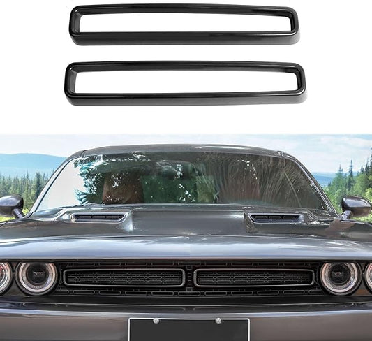 Front Grille Inserts Grill Guard Compatible with 2015-2023 Dodge Challenger Exterior Accessories, Black