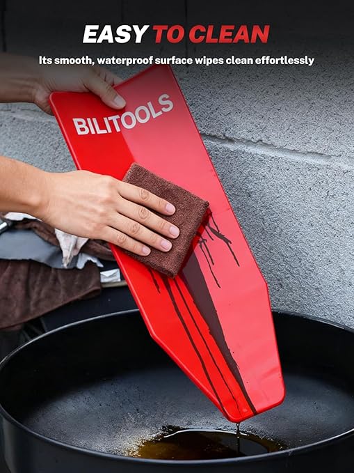 BILITOOLS 3pc Flexible Oil Funnel Kit, Spill-Free Steel System with Filter & Long/Short Hoses + Reusable Flexible Funnel for Automotive Use, Universal for Engine Oil, Transmission Fluid, Coolant