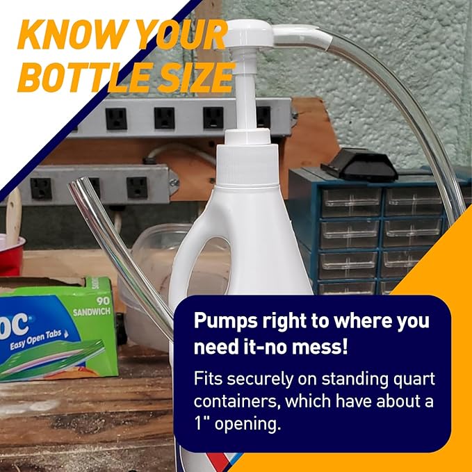 2PCS 5cc Hand Pump Transfers Gear Oil - Oil Pump for Standard Quart Bottles- Fluid Transfer Pump for Lower Unit Gear Oil - 5cc per Pump for Oil Change