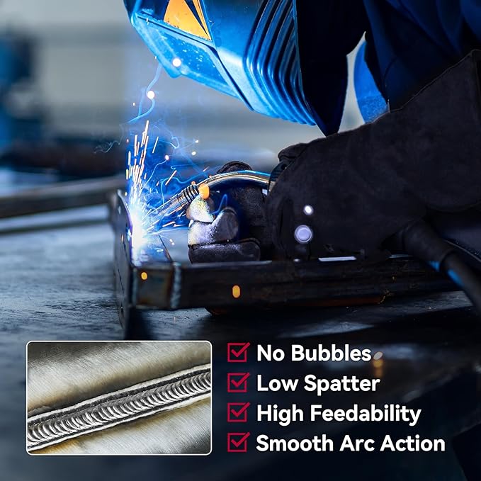 ARCCAPTAIN Flux Core Welding Wire .035, E71T-GS 035" Flux Core Welding Wire Gasless Low Splatter 10Lbs Mig Welding Wire Mild Carbon Steel Compatible With Lincoln Miller Forney Harbor Welder 4.5KG