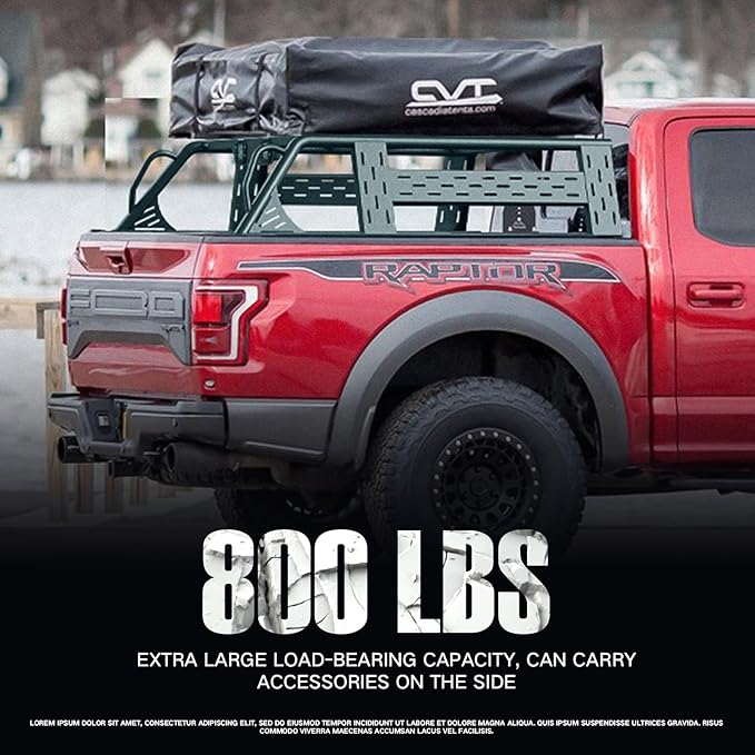 Full Size Truck Bed Rack, Compatible with F150 1992-2024, Roof Top Tent Mount