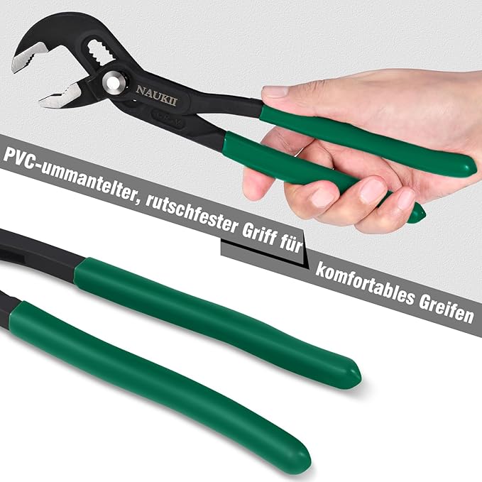 3pcs 8/10/12 inch Groove Joint Pliers Set Comfortable Handle Tongue-and-Groove Pliers for Home Repair Water Pump Pliers with Roll Up Case Adjustable Pliers