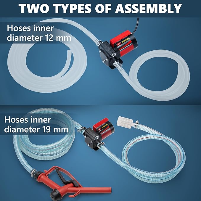 12V DC Gasoline Fuel Pump Kit, Self-priming Fuel Transfer Pump, Reversible Pumping, Overheat Protection, Explosion-proof, Suitable for Gasoline, Diesel, Mineral Oil, Kerosene