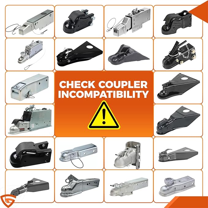 2-5/16" Heavy Duty Trailer Hitch Lock, Anti-Theft Ball Coupler & Safety Chains Lock for RV, Pop-Up Camper, Boat, Truck, Motorcycle, ATV, UTV, Flatbed, Cargo, Dump, and Utility Trailers