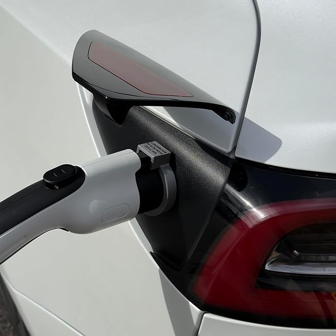 Door Dock for Tesla/J1772 Adapter for Model Y and Charger Locking Ring Bundle 2023-2025 (Silver)
