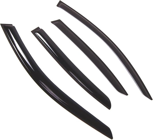 Tuningpros WD2-672 Dark Smoke 4 Pcs Set Window Visor (Outside Mount) Deflector Rain Guard Compatible with 2012-2016 BMW 320i 325i 328i