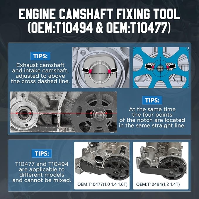 PLAYOCCAR Engine Camshaft Timing Tool Replacement for VAG EA211 1.0L 1.2L 1.4L 1.6L FSI TSI TFSI, Compatible with VW Audi A3 Golf 7 Jetta Skoda Octavia Seat Leon