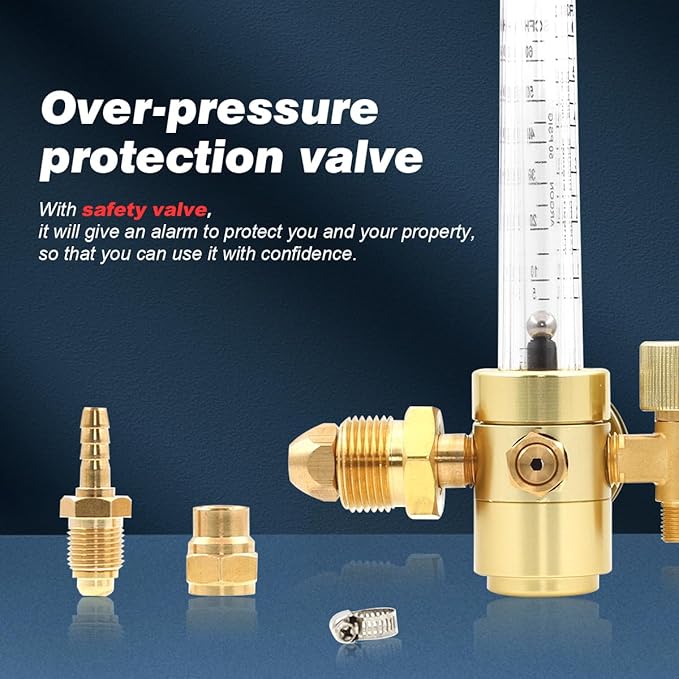 Argon CO2 MIG TIG Flow Meter Gas Regulator Gauge for MIG TIG Welding 0-60CFH CGA580