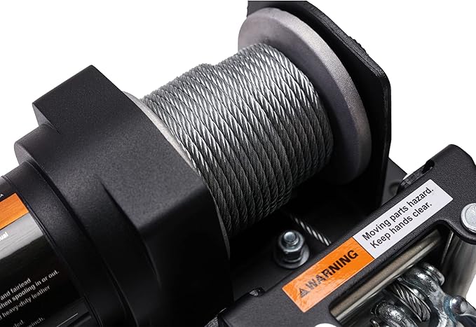 POLESTAR 12V DC ATV/UTV Electric Winch 2500 lb. Load Capacity with Steel Cable Wire Rope 1/4" Diameter x 49' Length
