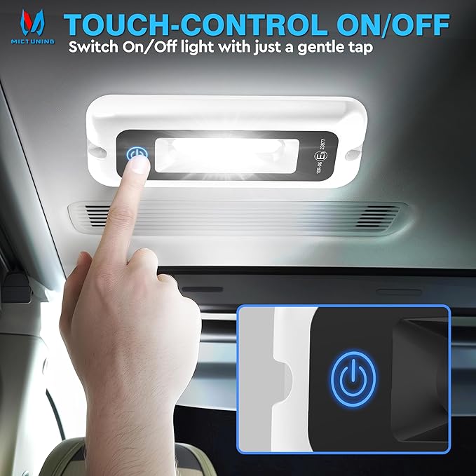 MICTUNING 6 Inch Interior RV Porch Light, Utility RV Awning White 6000K, Smart Touch Screen, Indoor IP68 Waterproof Aluminum for SUV Camper Trailer MPV Boat Home Cabinet Hallway