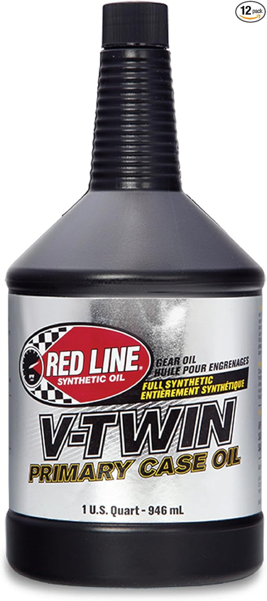 Red Line 42904 V-Twin Primary Case Oil, For use with UTVs, ATVs and Sportbikes - 1 Quart (12 Pack)