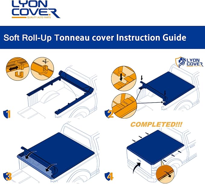 Lyon Cover 6.5ft / 78.9" Soft Roll-Up Truck Bed Cover Compatible with 2015-2026 Ford F-150 Tonneau Cover