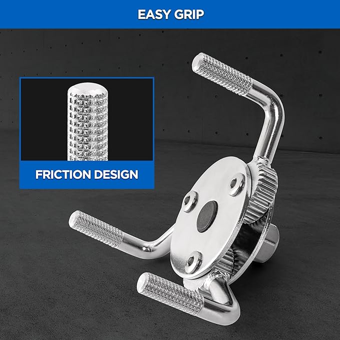 KZINO Oil Filter Removal Tool, Universal Oil Filter Wrench, Oil Filter Removal Tool Adjustable 2-1/2 to 4 inch & 3 to 5-1/2 inch, 1/2" Drive, Oil Filter Change Set (Flat & Round Set)