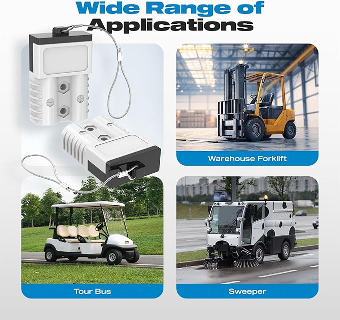 Anderson Connector, 175AMP 1/0AWG Battery Quick Connect w/Hard Cover 12V-36V Anderson Plug Winch Wiring Kit for Cable RV Truck Winch (2pcs)-Gray