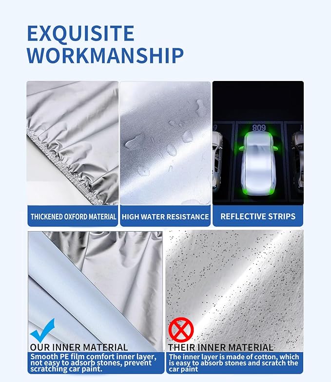 Custom-Fit for BMW Car Cover, 7 Layers Car Cover Waterproof All Weather for Automobiles, Outdoor Full Cover Rain Sun UV Protection with Zipper (for BMW iX)