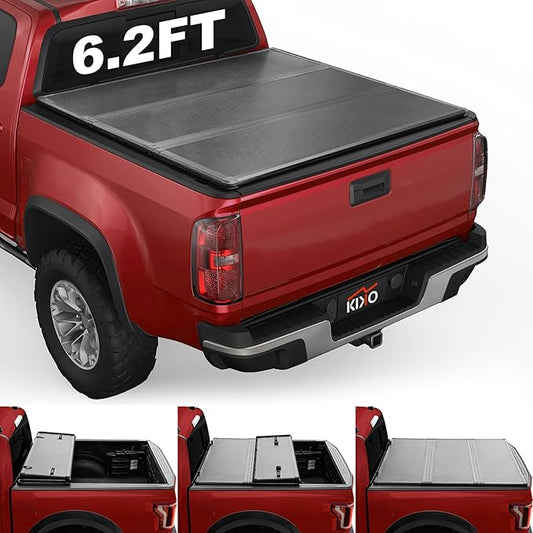 Kikito Professional FRP Hard Tri-Fold Truck Bed Tonneau Cover for 2015-2025 Chevy Colorado/GMC Canyon 6.2ft Bed (74")