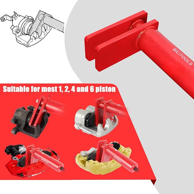 BILITOOLS Dual Multi Piston Brake Caliper Compression Tool, Heavy Duty Brake Pad Spreader Caliper Compressor Spreader Press Tool for 1 2 4 6 Piston