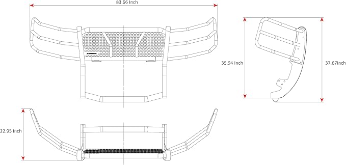 Black Horse Rugged Heavy Duty Grille Brush Bumper Guard Modular Black Compatible with 2007-2013 Chevrolet Silverado 1500-RU-CHSI07-B