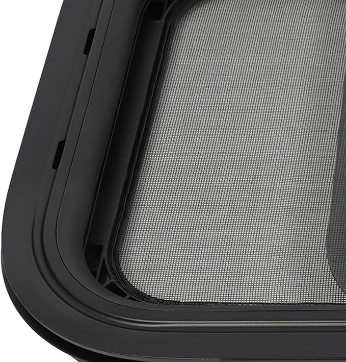 2PCs RV Window, Teardrop Horizontal Slide Black RV Window, Vertical Sliding RV Window 12" W x 24" H Horizontal Sliding Window Camper Trailer Window Horizontal Sliding Replacement Glass W/Trim Ring