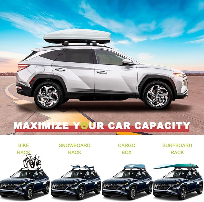 KINGGERI 260lbs Lockable Roof Rack Cross Bars Compatible with Hyundai Tucson 2022-2026 SE SEL N Line Limited NX4 Hybrid, Heavy Duty Anti-Theft Aluminum Roof Rails Crossbars Carrier Luggage Kayak