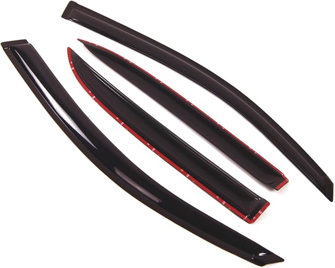 TuningPros Outside Mount Window Vent Visors Rain Guards Compatible with Chevrolet Equinox 2005-2009 | Side Window Wind Deflectors Rain Shields | Smoke Tinted, 4 Pcs Set, DGWV-039