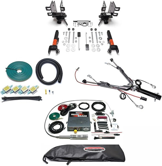 Roadmaster Sterling All-Terrain Tow Bar and Baseplate Combo with Universal Economy Wiring Kit & Invisibrake Braking System fits 2018 2025 Wrangler JL | Includes TrendsAuto Decal