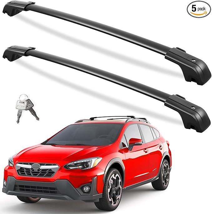 FengYu 330lbs Heavy Duty Lockable Roof Rack Cross Bars Compatible with Subaru Crosstrek 2018-2023 & Impreza 2017-2023 (with Raised Rails), All-Metal Aluminum Roof Rails Crossbars Rooftop Cargo Bars